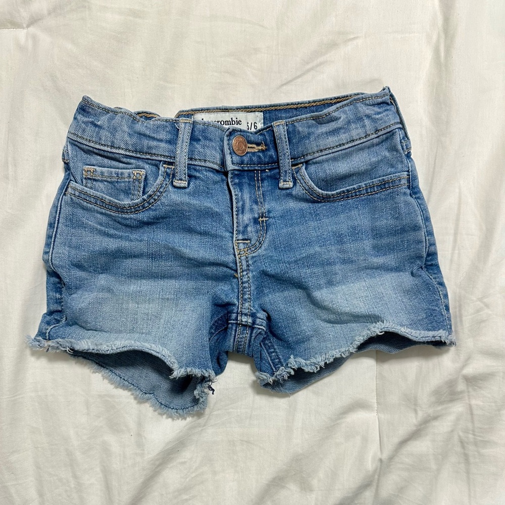 abercrombie kids Light Blue Denim Cutoff Shorts